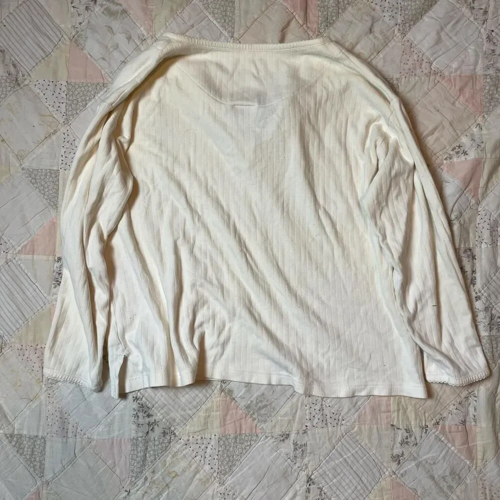 disney vintage 90s purple rosette embroidered cream winnie the pooh pajama set - Picture 7 of 8